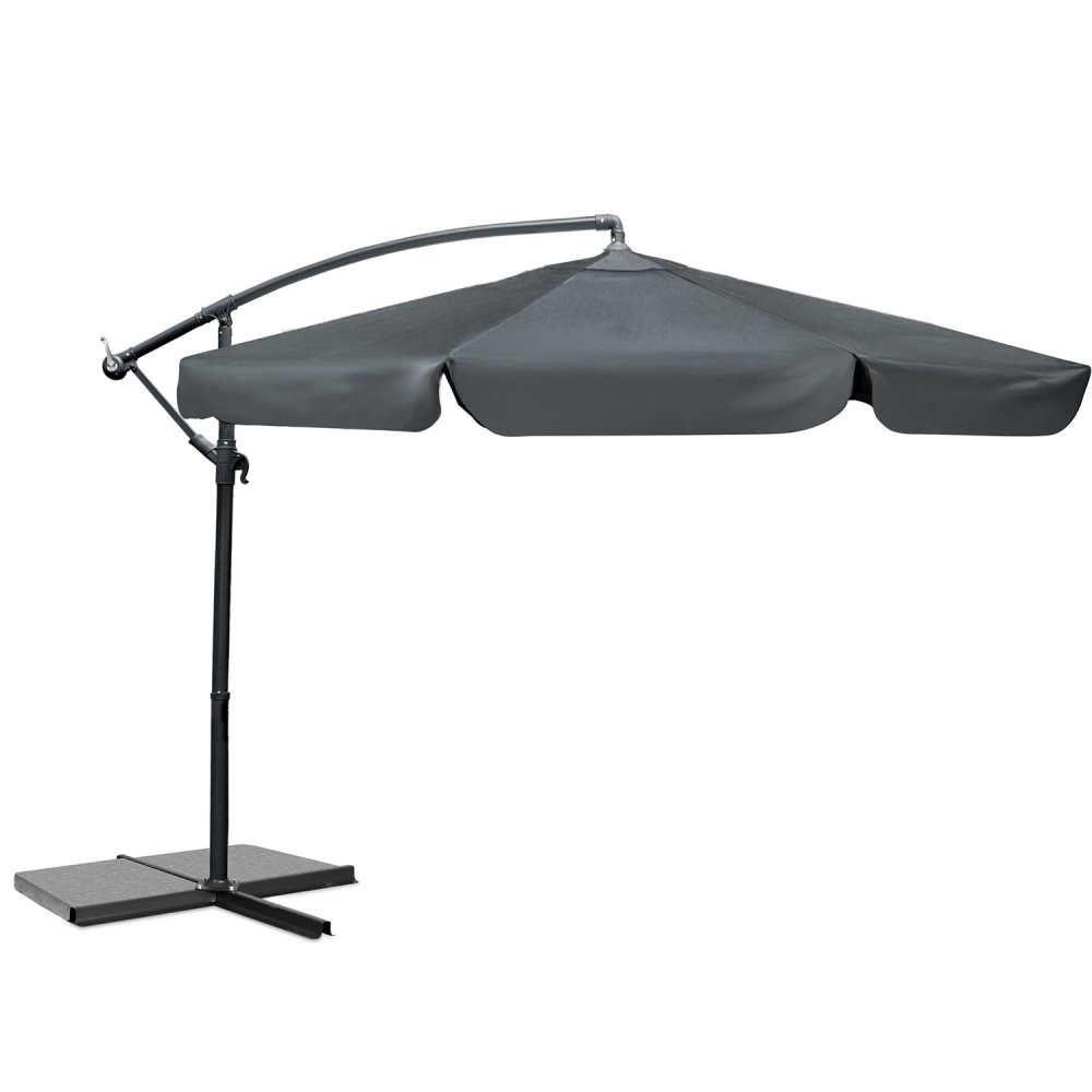 Plonos Saliekams Dārza Saulessargs, Lietussargs, 350 cm, Melns (0)