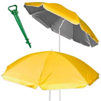 Regulējams pludmales un dārza saulessargs ar UV aizsardzību 150 cm, dzeltens