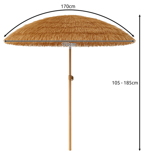 Dārza saulessargs Gardlov 25326, Havajiešu stila, 170 cm, bēšs (0)