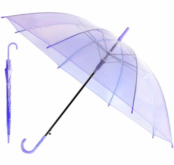 Caurspīdīgs violets lietussargs | Transparent purple umbrella