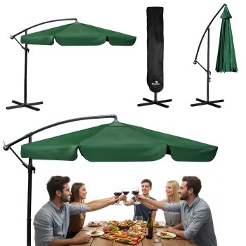 Plonos Saliekams Dārza Saulessargs, Lietussargs, 350 cm, Zaļš