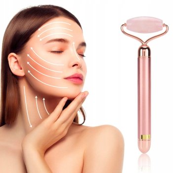 Kvarca Vibro Masažieris Masieris Sejai un Kaklam Energy Beauty Bar | Rose Quartz Face and Neck Vibrating Massager...