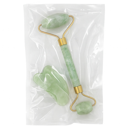 Nefrīta Sejas Rullītis un Gua Sha Kakla Dekoltē Zonas Masieris | Jade Roller for Face and Neck Anti Ageing Massager... (2)