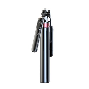 Selfiju statīvs WH181D-Y1S 1,75 m alumīnija teleskopisks tripods ar dubulto lampu un tālruņa turētāju – melns