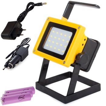 Portatīvais LED prožektors 100W ar akumulatoru, 20 SMD