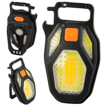 Daudzfunkcionāls LED lukturītis-piekariņš ar magnētu un attaisāmo, USB