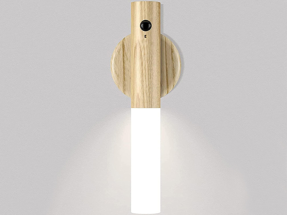 LED sienas lampa ar kustības sensoru, silta gaisma, magnētiska, gaiši brūna (0)