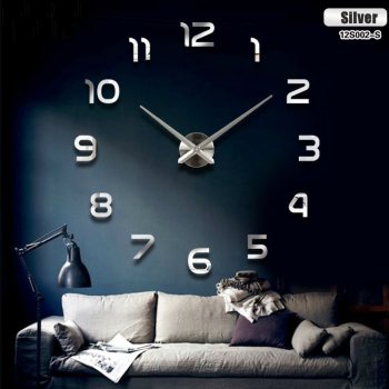 Sienas Pulkstenis Konstruktors 80-120 cm, Sudraba | Stylish Wall Clock DIY 80-120cm
