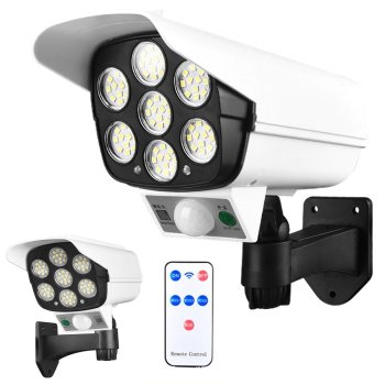 Videonovērošanas Kameras Imitācija Mulāža Butaforija Apgaismojums Lampa ar Saules Paneli Mājai Dārzam | Dummy Camera Lighting Lamp