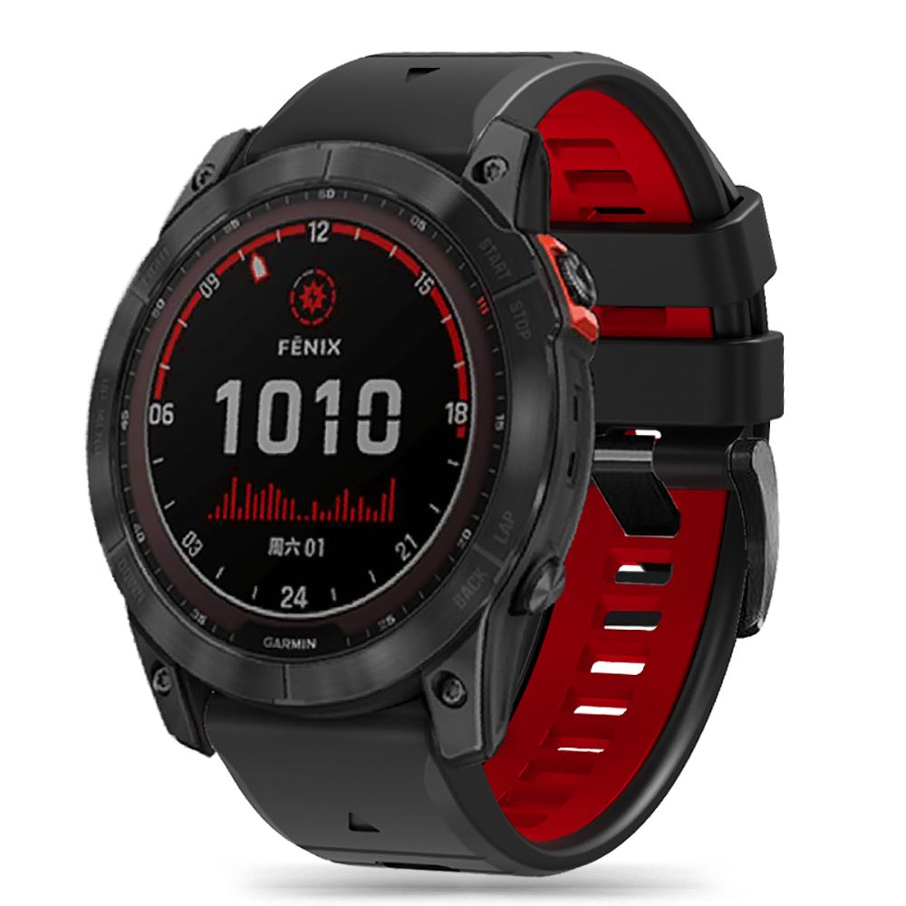 Tech-Protect IconBand Pro siksniņa Garmin Fenix 3 / 5X 3HR Plus 6X 7X - melna un sarkana krāsa | strap for 3 black and red