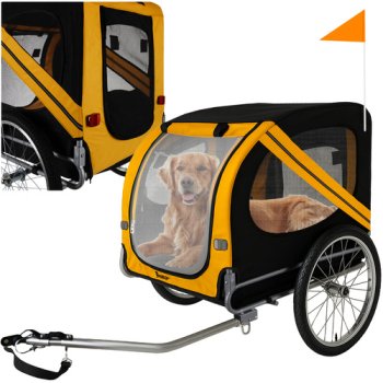 Liela velosipēda piekabe dzīvnieku pārvadāšanai PURLOV, melna
