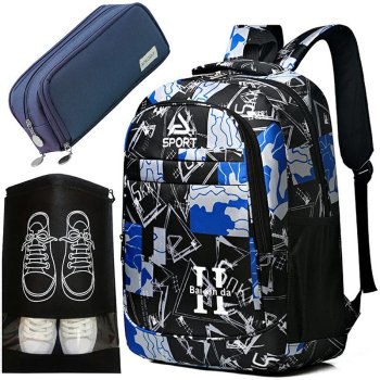 Skolas mugursoma + maiņas apavu soma + penālis | School Backpack