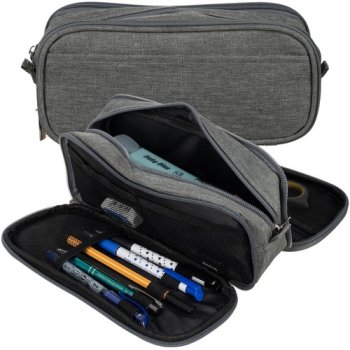 Trīskāršs atlokāms penālis Maaleo 24512, Pelēks | Triple Extendable Pencil Case