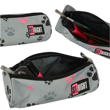 Penālis BAMBINO ST.RIGHT - Ķepas l BAMBINO pencil case tuba paws grey