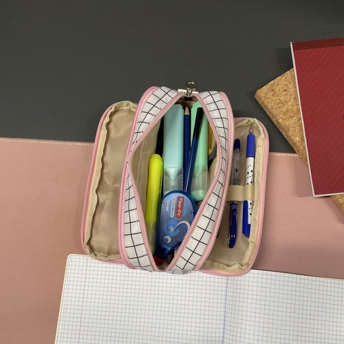 Trīskāršs atlokāms penālis Maaleo 24514, Rūtains | Triple Folding Pencil Case (5)
