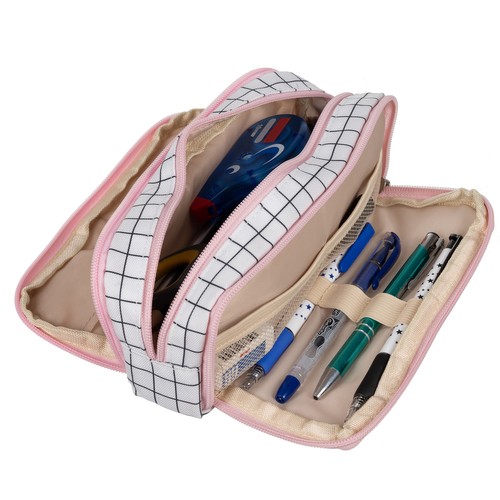 Trīskāršs atlokāms penālis Maaleo 24514, Rūtains | Triple Folding Pencil Case (7)