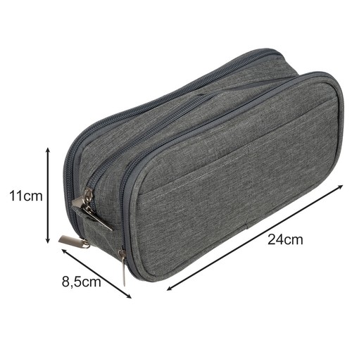 Trīskāršs atlokāms penālis Maaleo 24512, Pelēks | Triple Extendable Pencil Case (0)