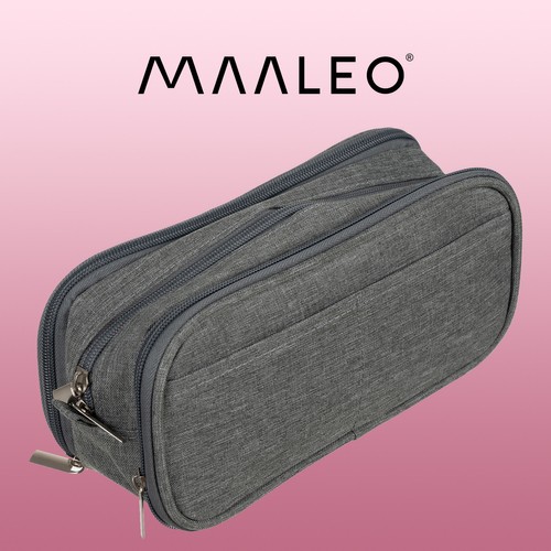 Trīskāršs atlokāms penālis Maaleo 24512, Pelēks | Triple Extendable Pencil Case (6)