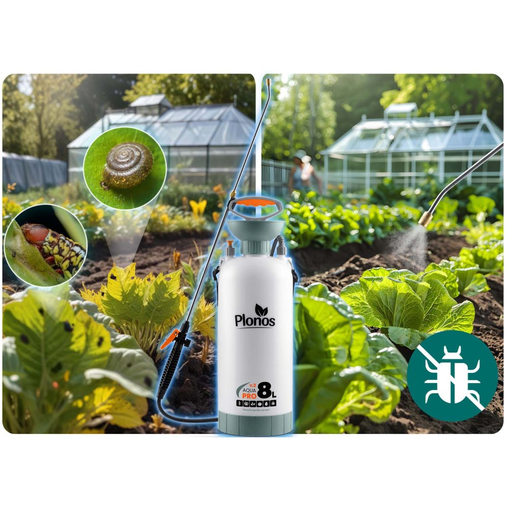 Rokas spiediena smidzinātājs 8L Plonos PL-606 dārzam un augu aizsardzībai (2)