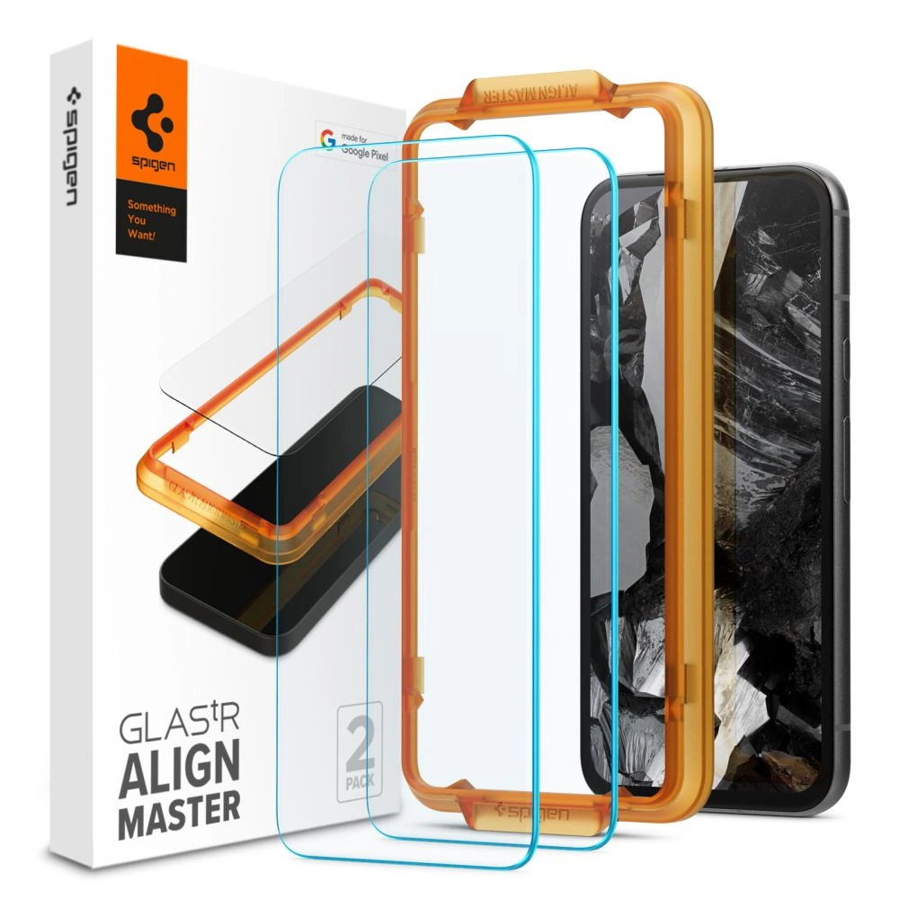 Google Pixel 8A Spigen ALM GLAS.TR Tempered Glass 2-Pack | Ekrāna Aizsargstikls 2 gab.