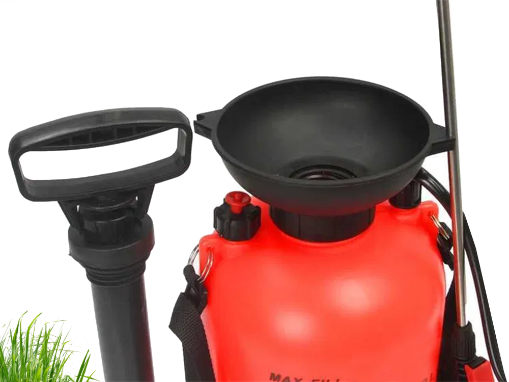 Rokas spiediena dārza smidzinātājs ar garu lance, 8L, siksna, oranžs (1)