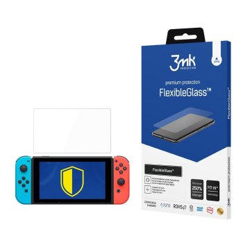 Nintendo Switch Pretmikrobu Hibrīda Lokāms Aizsargstikls uz Visu Ekrānu | 3MK Flexible Glass Tempered Screen...