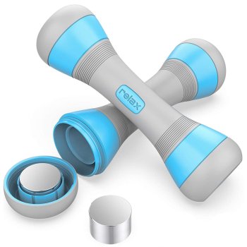 Regulējama Svara Hanteles Fitnesam Aerobikai Sporta Spēka Treniņiem 3-in-1 1kg, 1.5kg, 2kg, Zils | Adjustable Dumbbell Pair