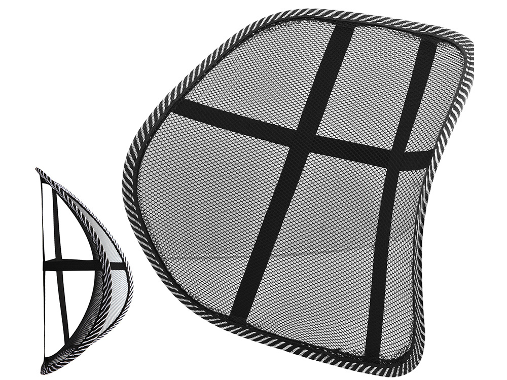 Ergonomisks muguras balsta spilventiņš krēslam un automašīnai melns (1)