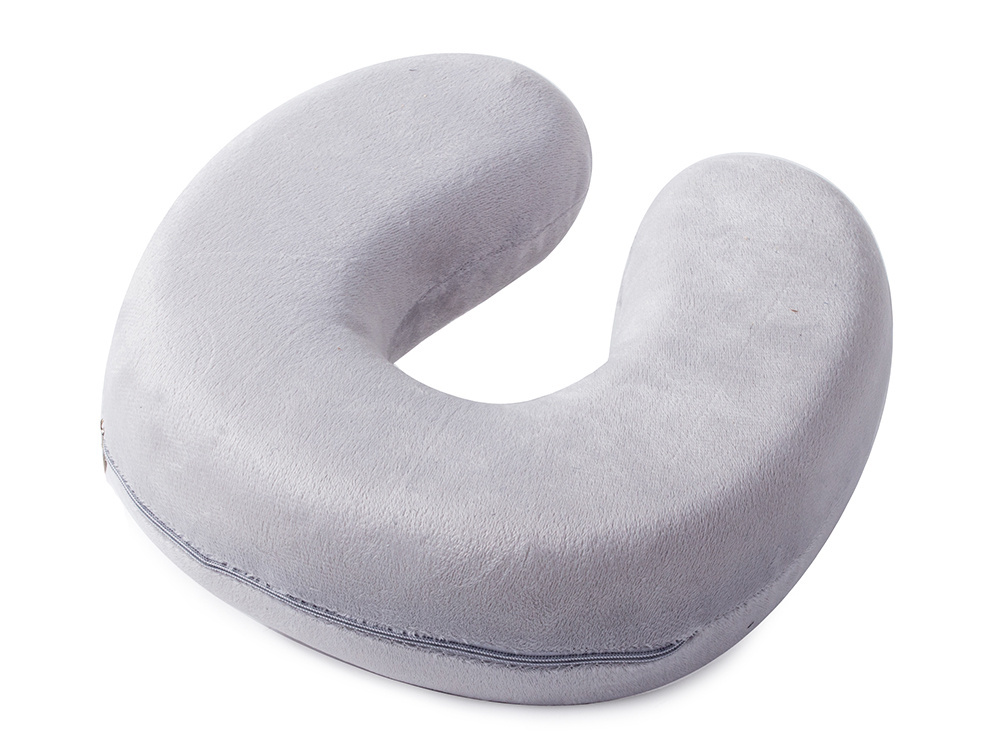 Ergonomisks ceļojumu spilvens kaklam ar atmiņas efektu, pelēks (3)