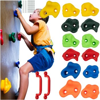 Bērnu kāpšanas akmeņi (rokturi) rotaļu laukumiem un lietošanai mājās Kruzzel 25396, 15 gab. | Climbing Stones...