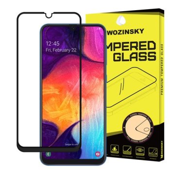 5D aizsargstikls Samsung Galaxy A30 / A50 2019 (SM-A505F), melns pilna pārklājuma (Tempered Glass)