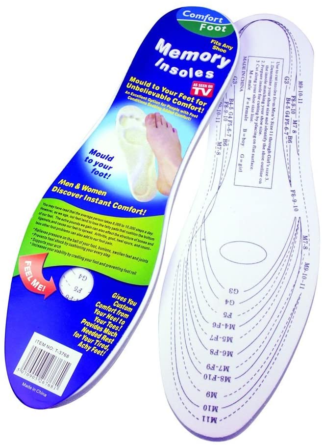 Ortopēdiskās Anatomiskās Zoles ar Atmiņas Efektu, Universālas | Memory Foam Fusion Feet Foot Insoles, Universal (3)