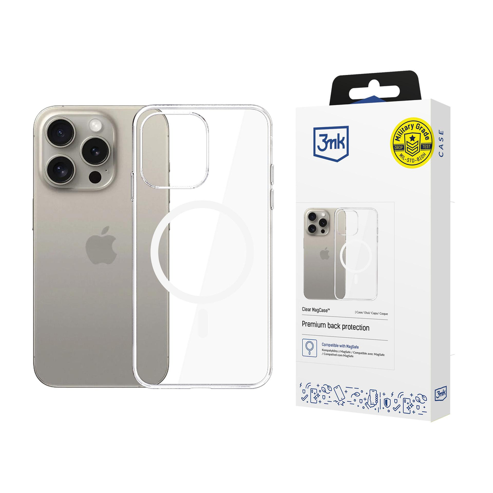 3mk caurspīdīgs MagCase telefona vāciņš Apple iPhone 15 Pro Max - | Clear Case for Transparent