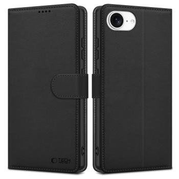 Apple iPhone 16e / 17e / SE (2025) 6.1'' Tech-Protect Wallet Book Case Cover, Black | Telefona Vāciņš Maciņš Apvalks Grāmatiņa