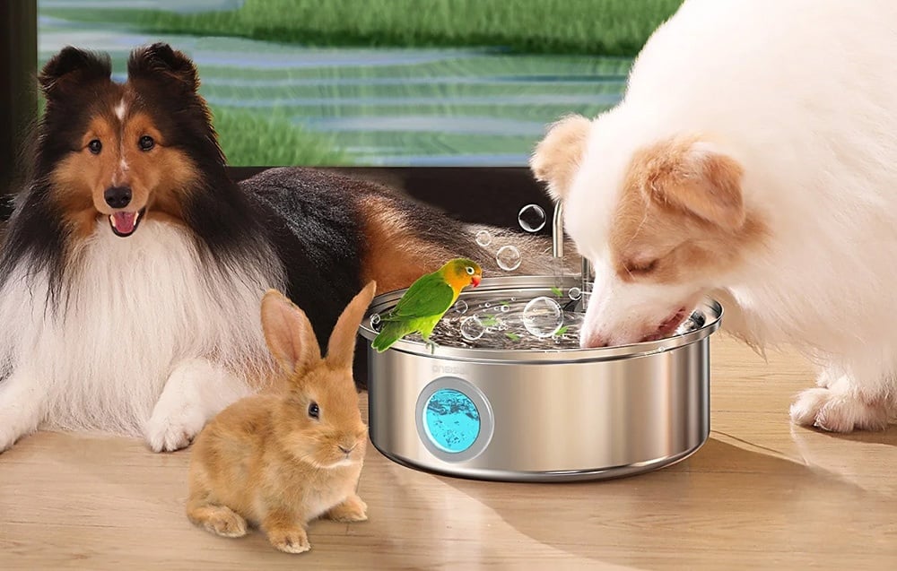 Viedā mājdzīvnieku ūdens strūklaka Oneisall PWF-002 7L Nerūsējošā tērauda (2)