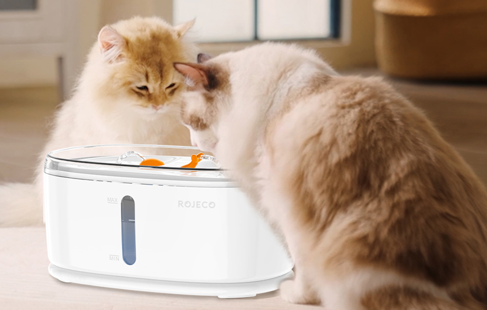 Rojeco Wireless Suņu un Kaķu Dzeramtrauks Bļoda Strūklaka Vieta Ūdenim 2.5L, Balta | Dog and Cat Water Fountain... (3)