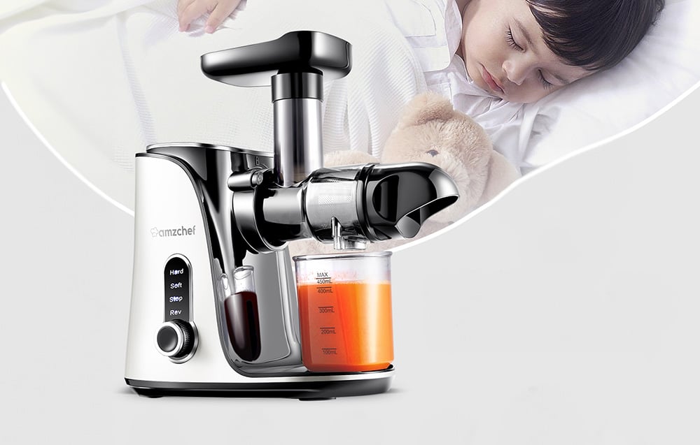 Lēnā sulu spiede AMZCHEF GM3001-WT Cold Press Balta (1)