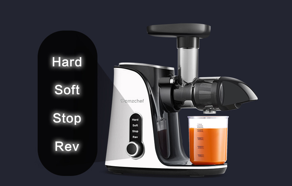 Lēnā sulu spiede AMZCHEF GM3001-WT Cold Press Balta (3)