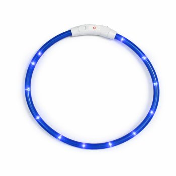 LED suņu kaklasiksna regulējama drošībai, zila