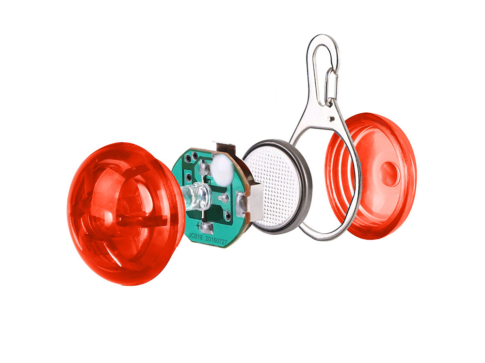 LED drošības gaismiņa kakla siksnai sunim un kaķim, sarkana (1)