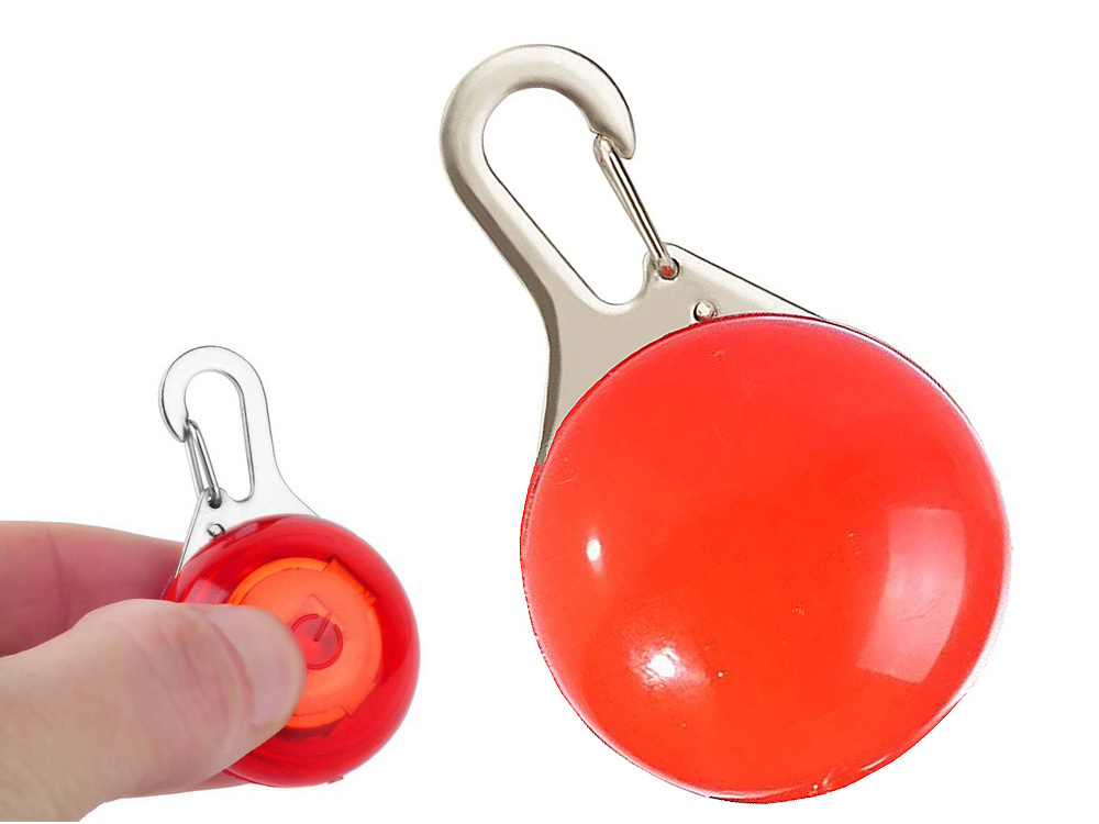 LED drošības gaismiņa kakla siksnai sunim un kaķim, sarkana (2)