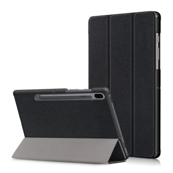Samsung Galaxy Tab S6 (SM-T860, SM-T865) Tri-fold Stand Cover Case, Black | Planšetdatora Vāks Apvalks Pārvalks Grāmatiņa