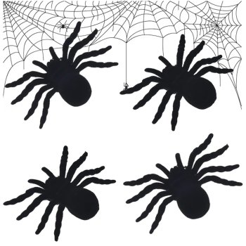 Zirnekļi Hellovīnam - 4 gab. dekorācijas | Halloween Spider 4 Pcs Large Decoration Spooky