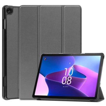 Lenovo Tab M10 (3rd Gen) (TB-328FU) Trifold Stand PU Leather Hard Protective Cover Case, Gray | Planšetes Vāciņš...