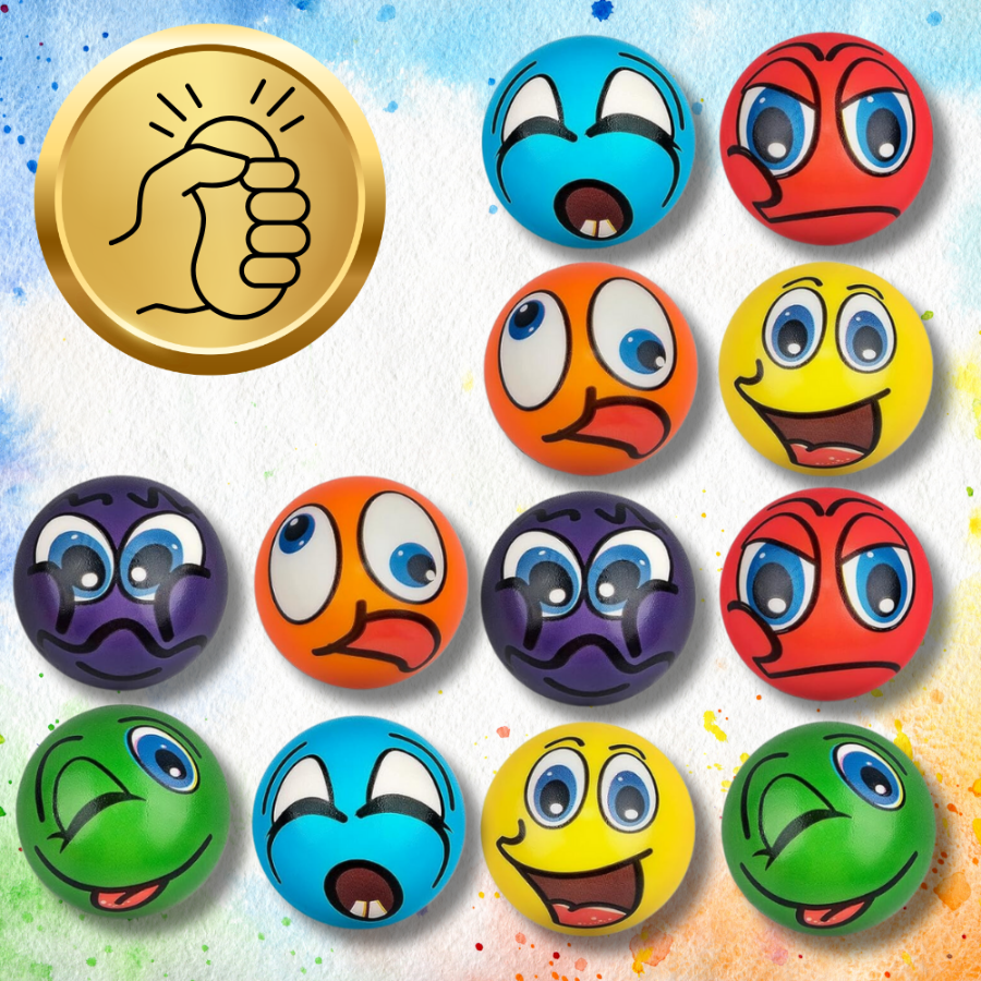 Sensorās bumbiņas Anti-stress 12 gabali, mīcāmas bumbas bērniem un pieaugušajiem (0)