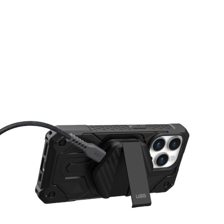 UAG bezvadu lādētājs 15W ar statīvu, saderīgs ar MagSafe - melns oglekļa | Phone Car Charger (1)