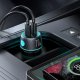 2x USB C 70W auto lādētājs ar LED apgaismojumu Joyroom JR-CCN02 - melns | Phone Car Charger
