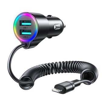 Automašīnas lādētājs Joyroom JR-CL25 2x USB un Lightning 17W