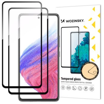 Samsung Galaxy A54 (SM-A546) 5D Pilna Pārklājuma Aizsargstikls 2 gab., Melns | Tempered Glass for Screen Protector