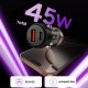 Tech-Protect CC03 45W 2-portu USB-A / USB-C auto lādētājs – melns | Phone Car Charger